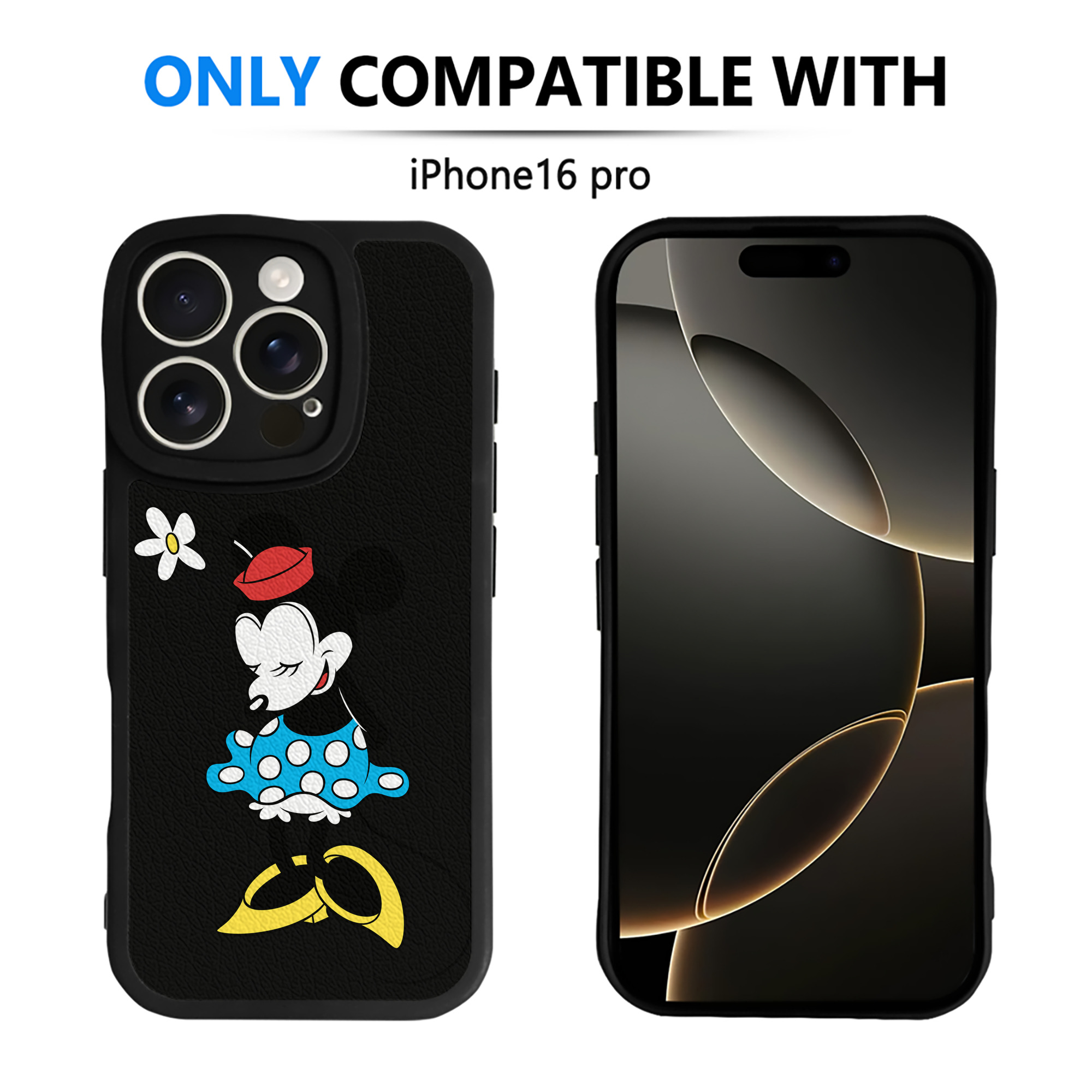 （画像用） ミッキーマウス Mickey Mouse 【iPhone 16シリーズ対応】シリコンスマホケース（レザー調） 材質：シリコン